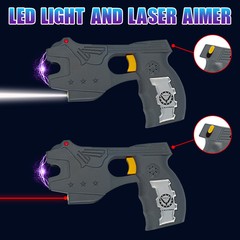 Rechargeable Black Stun Gun Built-in LED Light & Safety Pin for Personal Safety