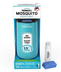 2x Thermacell Patio Mosquito Repeller with Refill, Scent-Free, 15 Ft Zone, Blue