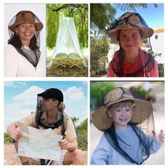 2-5pcs Midge Mosquito Insect Hat Bug Mesh Head Net Camping Face Protector
