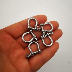 Stainless Steel Bow Shackle,3mm, Silver Color,for Paracord small, silver