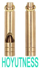 HOYUTNESS Brass Survival Whistle, 125 dB Loud Emergency 1 Pack, Yellow