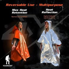 4pcs Emergency Thermal Rain Coat Blanket Outdoor Camping Hiking Survival Gear