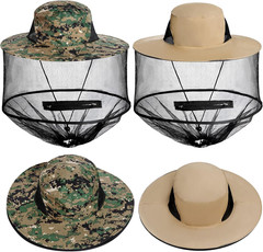 2 Pack Mosquito Head Net Hat Sun Hat Garden Bug Hat with Hidden Net Mesh for …