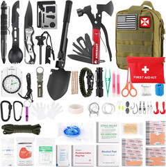 Survival Kit 256 in 1, First Aid Kit Survival Gear Tools Trauma Kit with Molle P