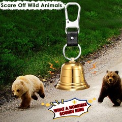 Loud Bear Bell with Whistle Set for Hikers, 2″ Hiking Gear Solid Brass Bear Bell