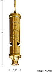 Brass Whistle with Keychain Ring – Loud Two Tone 102Db Whistle for Coaches, Refe