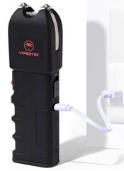 VIPERTEK 700BV Rechargeable Stun Gun with 2 APE Keyring Pepper Spray