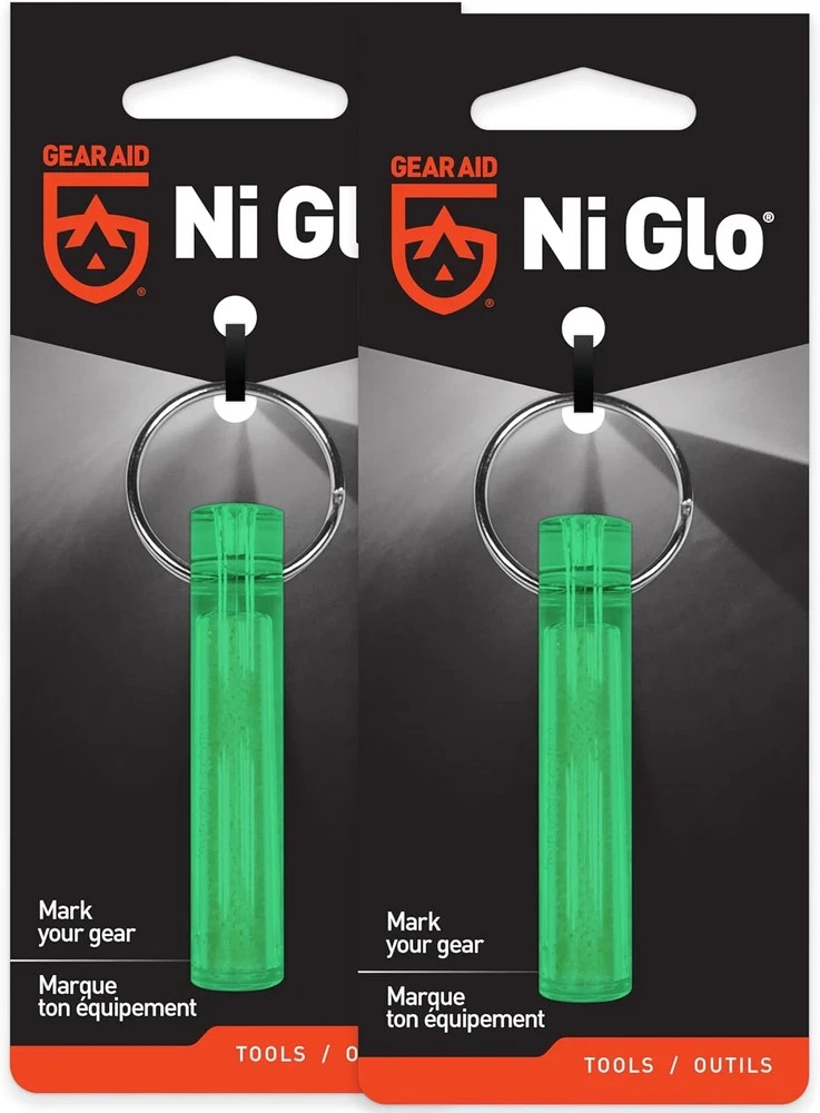 GEAR AID Ni Glo 2” UV Rechargeable Glowing Keychain – Multi-Purpose Glow-In-The-