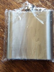 Stainless Steel Flask, Alpha Outpost, 6 ounces, Adult Beverage Pocket Bottle