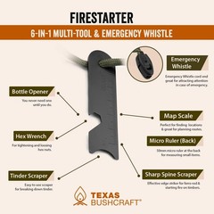 Multi-Function Ferro Rod Fire Starter with Striker – Waterproof & Durable Gear
