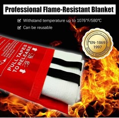 Emergency Survival Fiberglass Fire Blanket Shelter Safety Cover 39 x 39 in