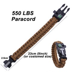 Paracord Bracelet Waterproof Outdoor Adjustable Survival emergency Knife Kit