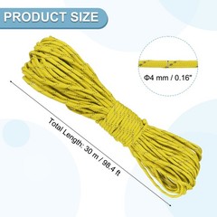 Reflective Fluorescent Paracord Rope 4mm 98 ft for Camping (Yellow)