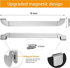 10 Inch Griddle Spatula Holder Magnetic Design, Stainless Steel Grill Barbecue
