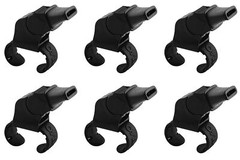 Fox 40 Sonik Blast CMG 3-Chamber Pealess Whistle w/ Fingergrip, Black (6-Pack)