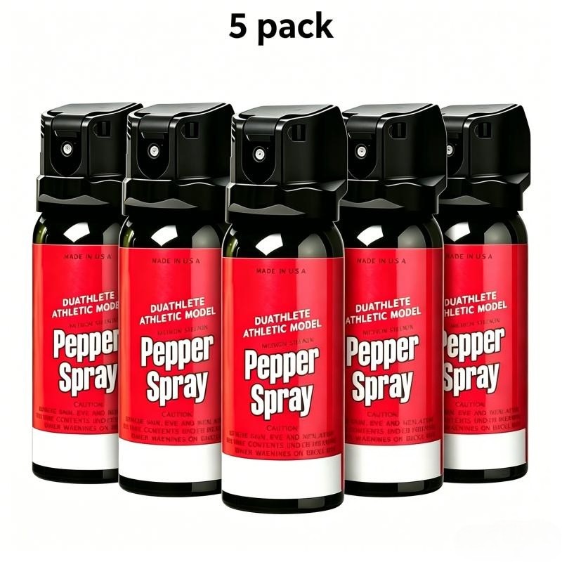 5 Packs Athletic Pepper Spray Max Strength Self Defense for Running Cycling 60ML