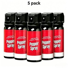 5 Packs Athletic Pepper Spray Max Strength Self Defense for Running Cycling 60ML