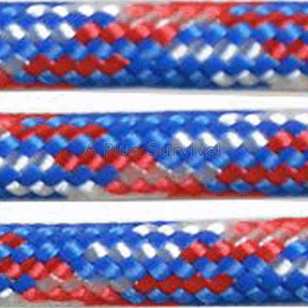 Red White Blue Camo Paracord 50 Foot 550 lb Bracelet Camping Survival Kit Rope