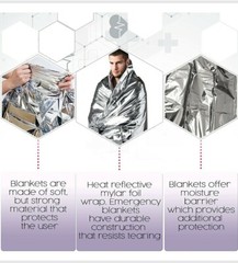 Dukal Emergency Rescue Space Thermal Mylar Wrap Blanket 84 x 52 New, Free Ship!