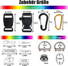 Paracord 550 Paracord Combo Kit with Instruction Book 36 Colors Multifunction