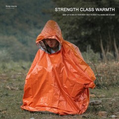 2x Waterproof Mylar Thermal Blanket Poncho Emergency Survival Rain Camping Gear