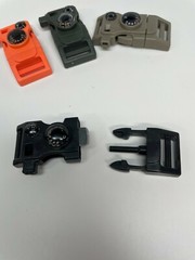 EDC Survival Buckle for bags etc – compass firesteel scraper tool wrench – Olive