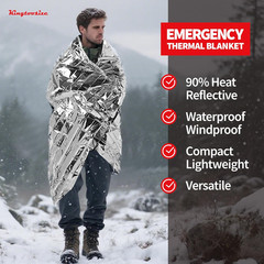 Emergency Thermal Blanket, 4-Pack, Mylar Space Blanket Survival Kit