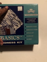 SURVIVAL BASICS BASIC EMERGENCY PREPAREDNESS KIT SB-01 SUSTAINS 1 PERSON 3 DAYS