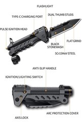VIPERADE VAK6 Survival Multitool with Folding Knife, LED Flashlight and Pul…