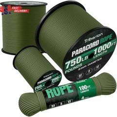 Paracord Rope 750 Lb 100Ft 5/32″ Parachute Cord 4MM 12-Strand Para Cord – Heavy