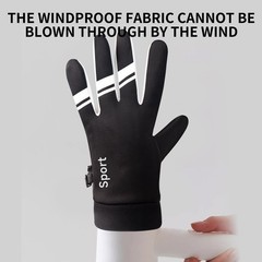 Winter Sports Gloves with Touchscreen Function, Water-Resistant, Large, White
