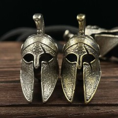Retro Brass mighty helmet beads keychain DIY accessories paracord beads