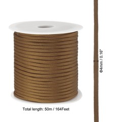 164FT 550 Paracord, 4mm 7 Strand Parachutes Cord Spool, Brown