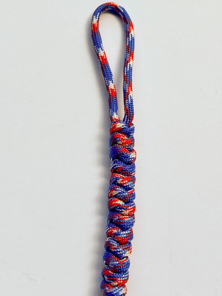 550 Paracord Keychain ID Lanyard USA Seller White, Red, Blue Color