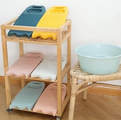 Non-Slip Laundry Washing Board, Household Washboard, Hand Large, E-Light Blue