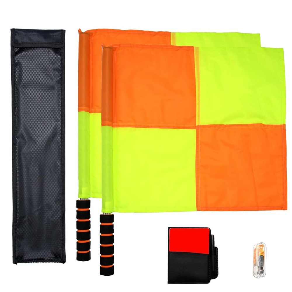 Soccer Referee Flag,Checkered Linesman Flags Set with Storage Bag,Metal Pole …
