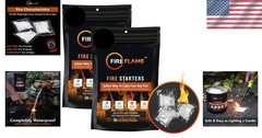 Fireflame Quick Waterproof Fire Starter – 40 Odorless Pouches for BBQ & Campfire