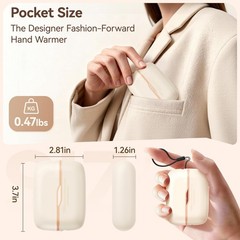 DIGIX Hand Warmers Rechargeable 2 Pack, 6000mAh Electric Small, White