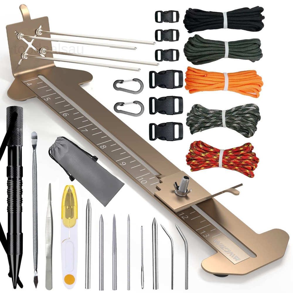 Paracord Bracelet Jig Kit with Knotters Tool Marlin 4″ to 13″, Khaki