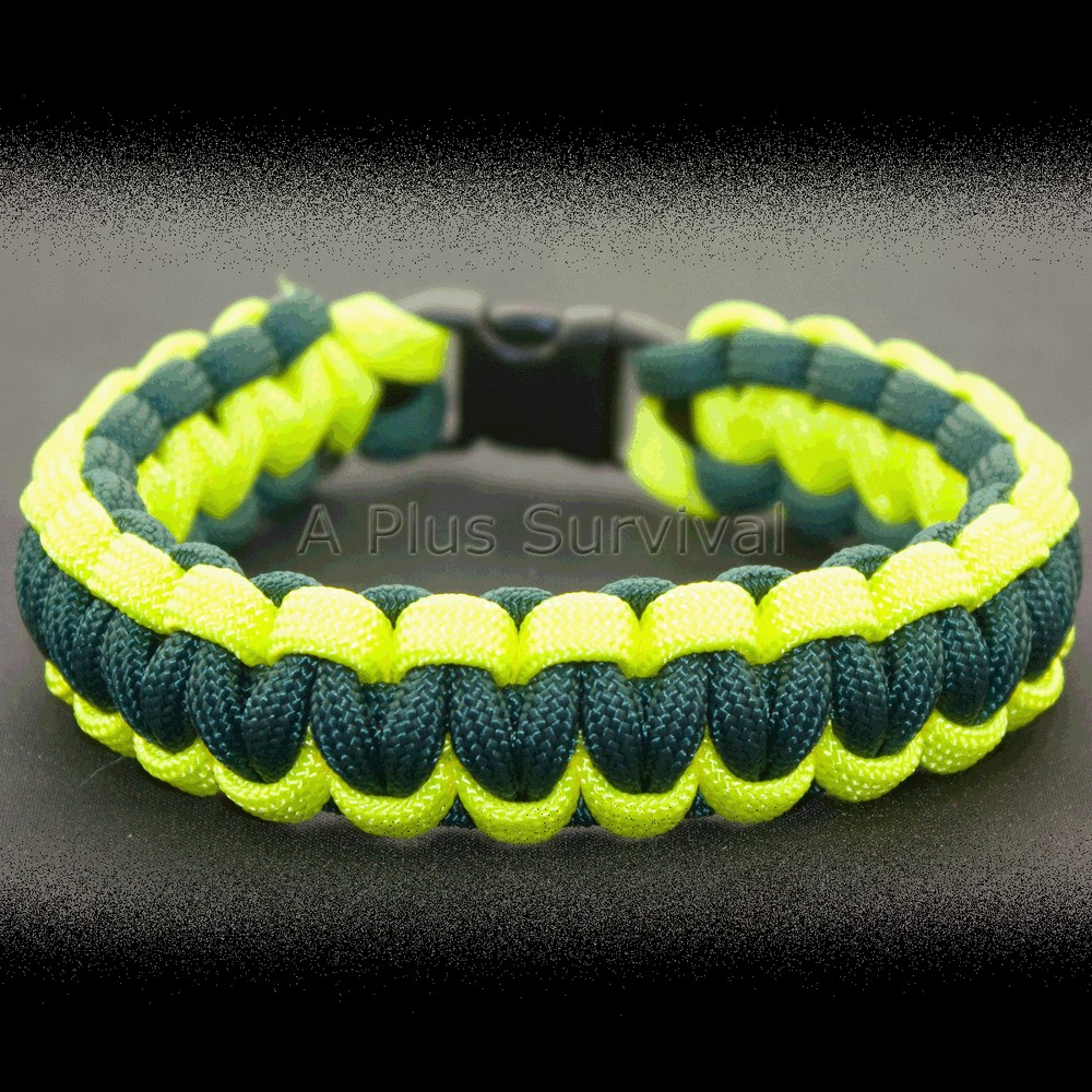 CERT Neon Yellow & Green Paracord Rope Survival Bracelet 9 Feet 7 Strand 550 LB