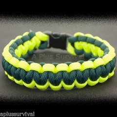 CERT Neon Yellow & Green Paracord Rope Survival Bracelet 9 Feet 7 Strand 550 LB