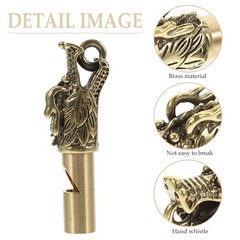 Brass Dragon Whistles Dragon Head Keychian Portable Emergency and Signal Whis…