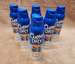 Lot of 6: Cutter Dry Insect Repellent Aerosol Spray Unscented, 10% DEET