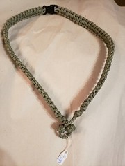 NEW- Neck Lanyard w/break-away- Handmade – Paracord 550 – Gray/Blue/Gold – 29″