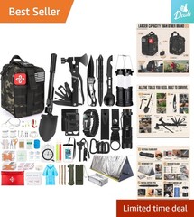 Modular 250-Piece Survival Kit with First Aid Supplies for All Emergencies