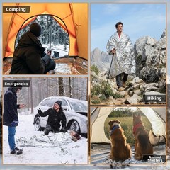 24 Pack Emergency Blankets Mylar Thermal Space Blankets Survival & Protection