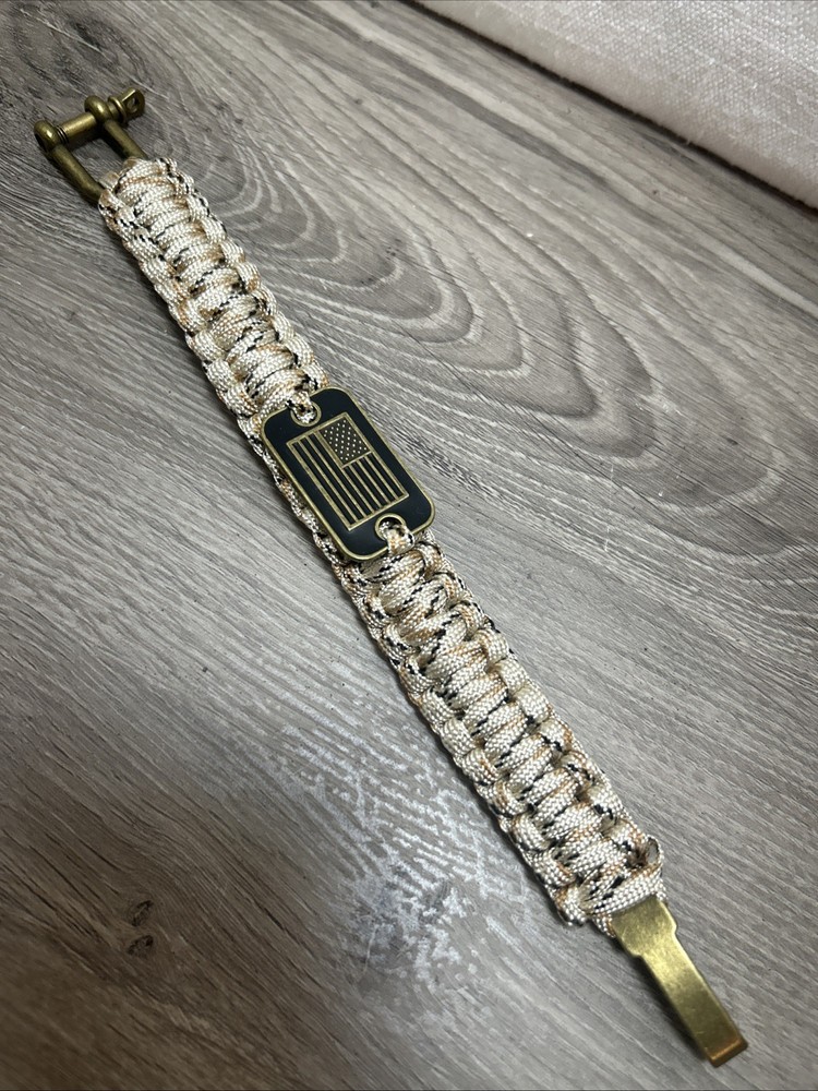Bracelet American Flag Bronze Tactical Camouflage Survival Bracelet