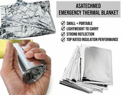 Emergency Mylar Thermal Blanket, Foil Rescue Survival Blanket – SILVER