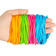 Sukh Rubber Bands – 100PCS Colored 4 Inch(100pcs), Orange, Green, Pink, Blue
