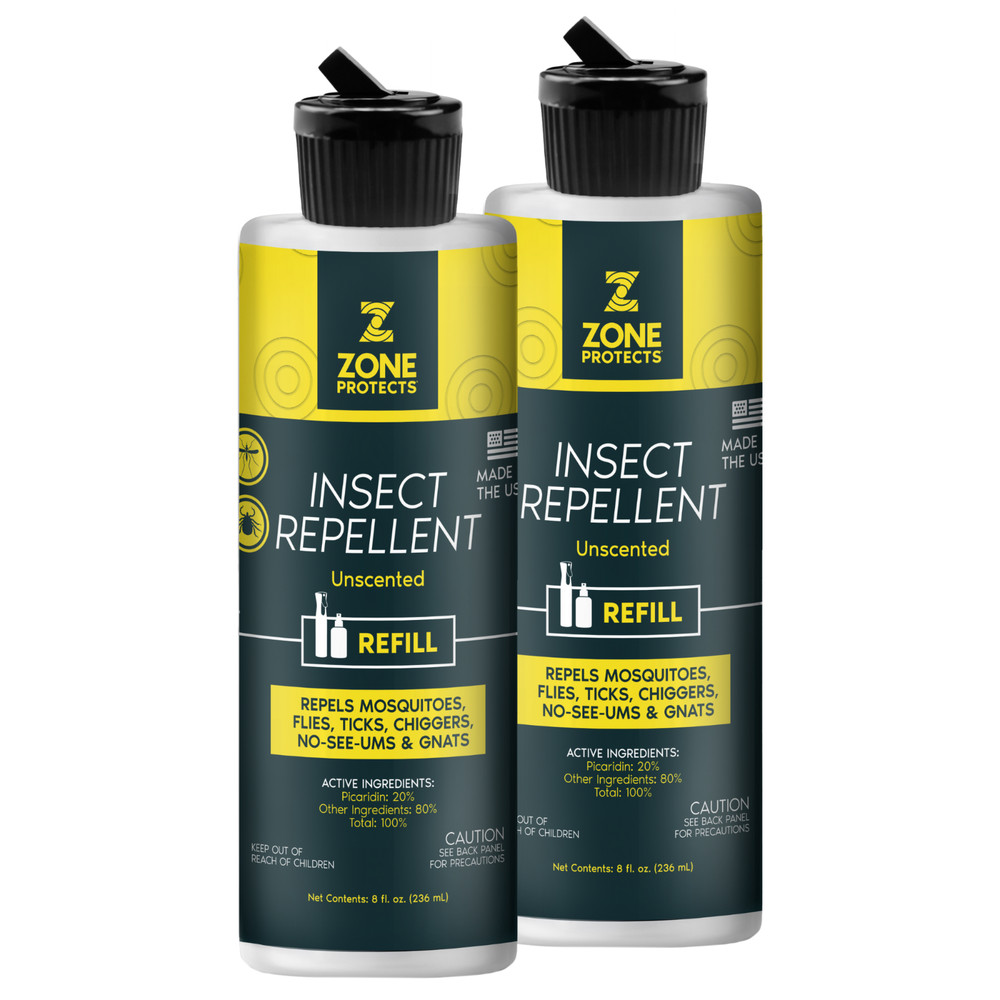 Zone Protects Unscented Picaridin Insect Repellent Refill, 8oz Twin Pack